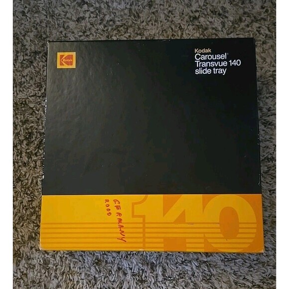 Vintage Kodak Carousel Transvue 140 Slide Tray with Original Box Gray For Slides - Picture 1 of 11